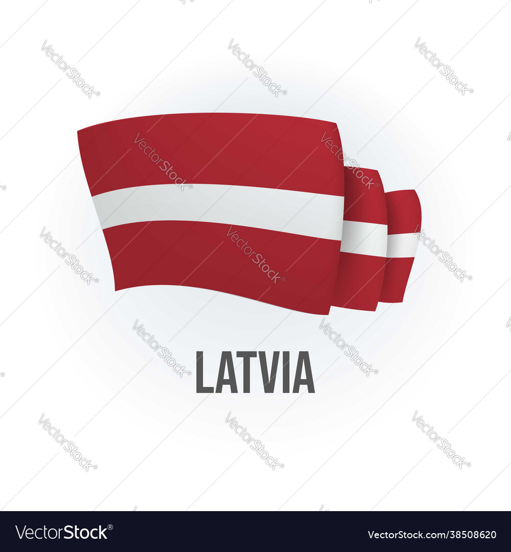 Latvia flag bended realistic