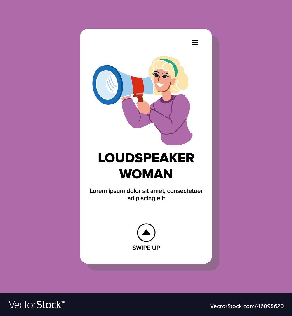 Loudspeaker woman Royalty Free Vector Image - VectorStock