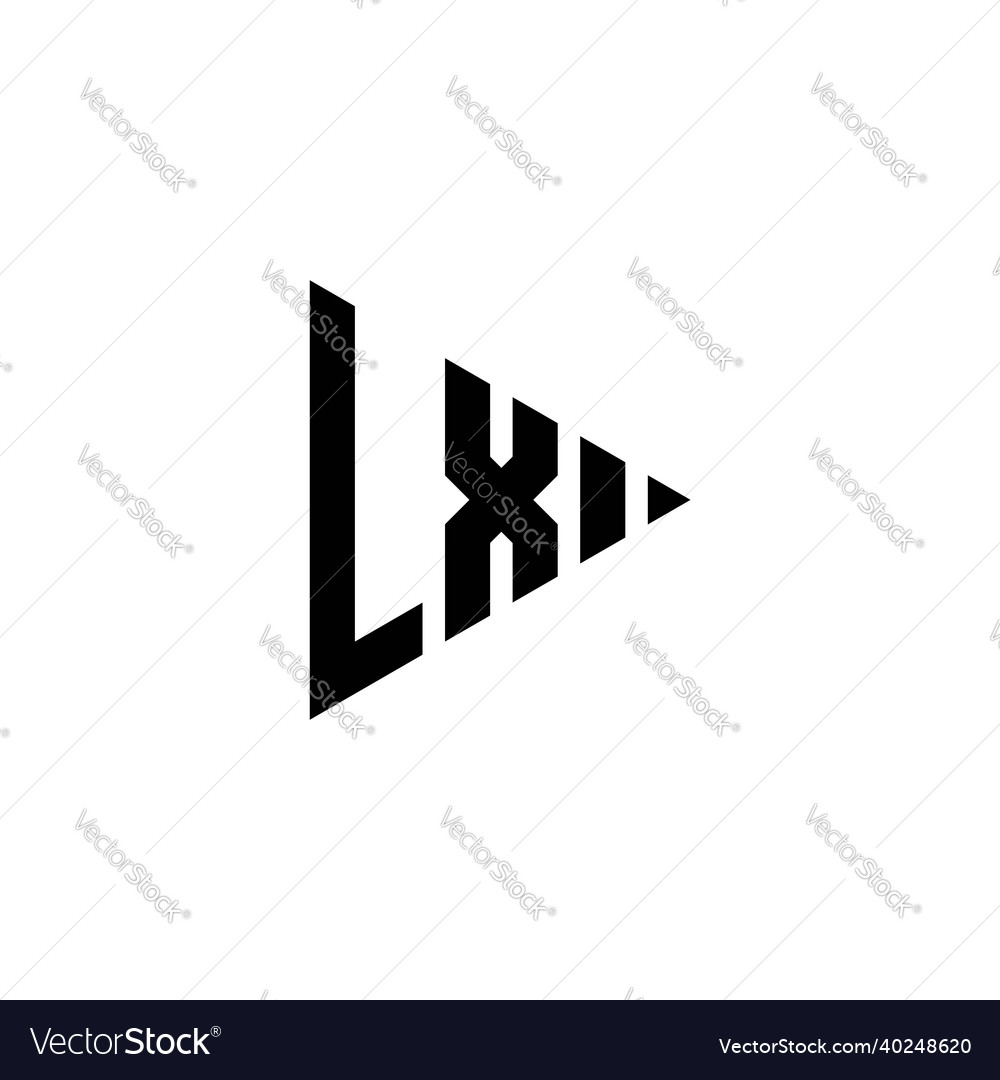 Lx logo monogram triangle shape play button Vector Image Lx logo monogram triangle shape play button