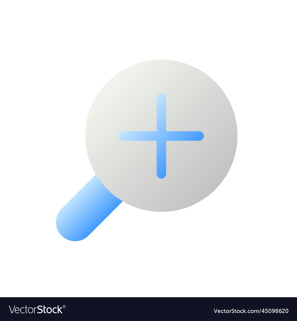 Magnifying glass with plus for map flat gradient vector image Magnifying glass with plus for map flat gradient