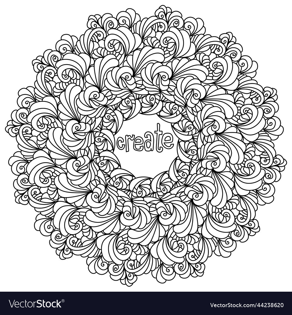 Mandala with inspirational phrase create