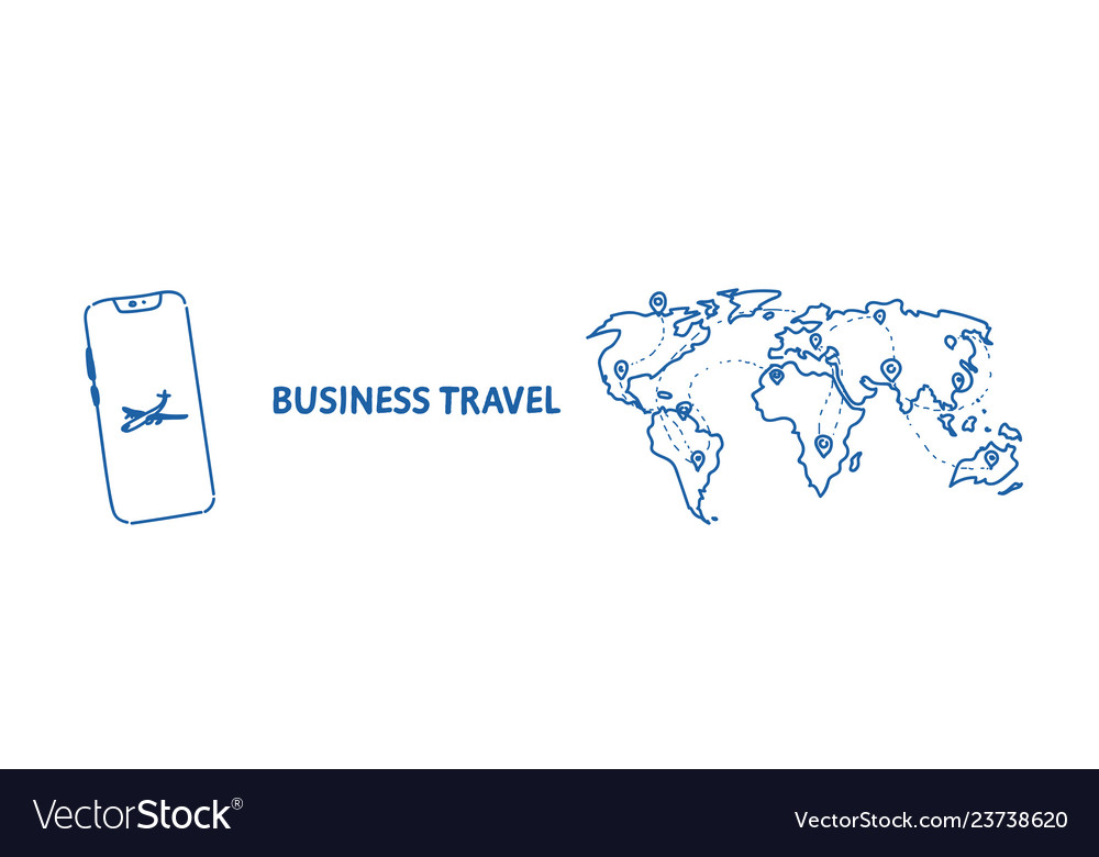 Mobile application business travel concept tourism vector image Mobile application business travel concept tourism