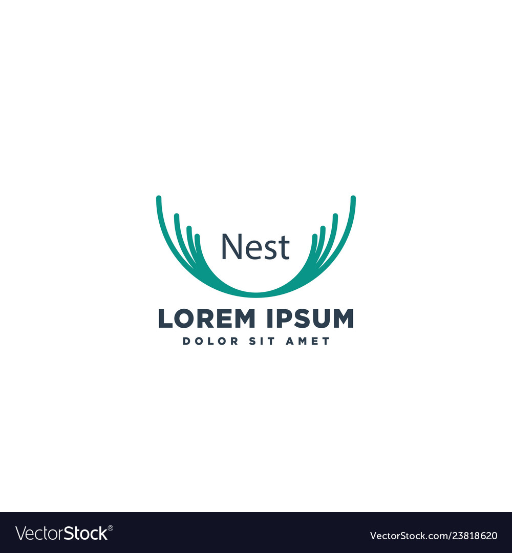 Nest line simple logo template icon element