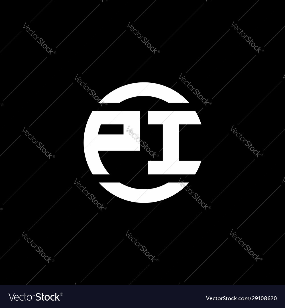 Pi logo monogram isolated on circle element