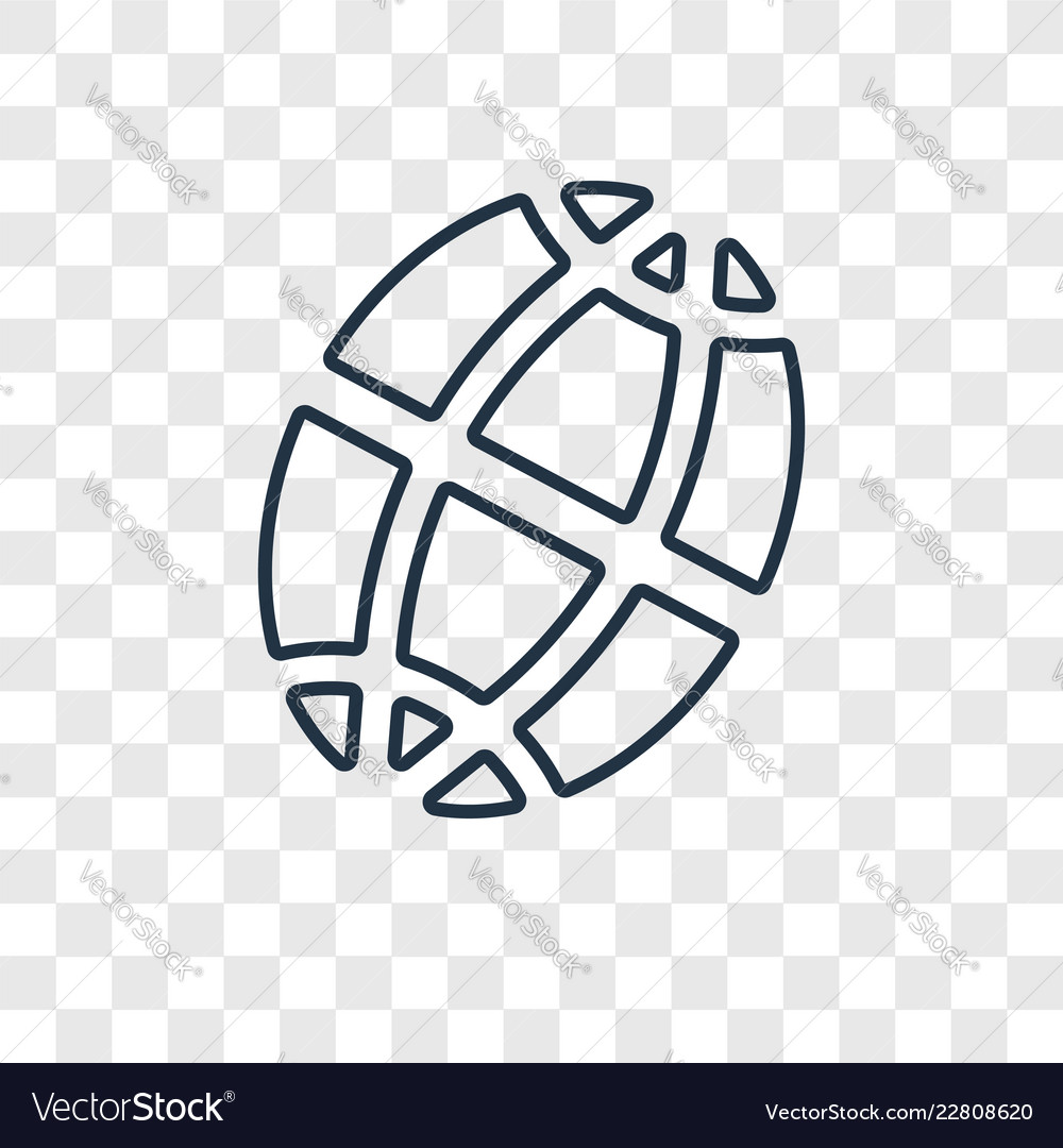 Planet grid circular concept linear icon isolated vector image Planet grid circular concept linear icon isolated
