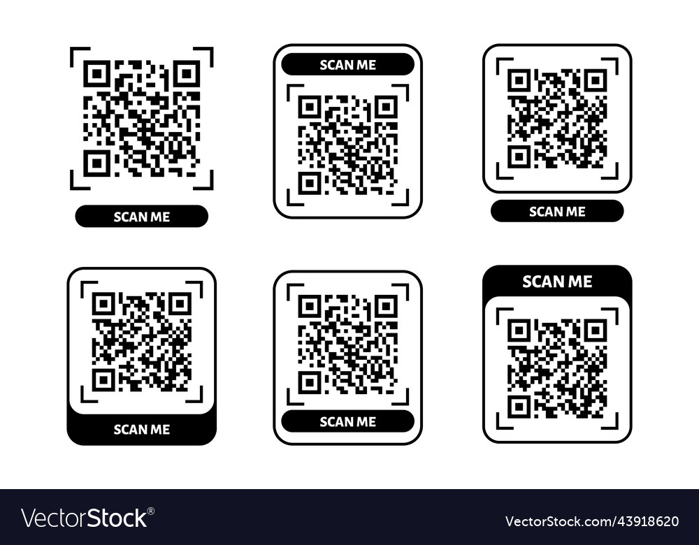 Scan me qr code design for payment text vector image Scan me qr code design for payment text