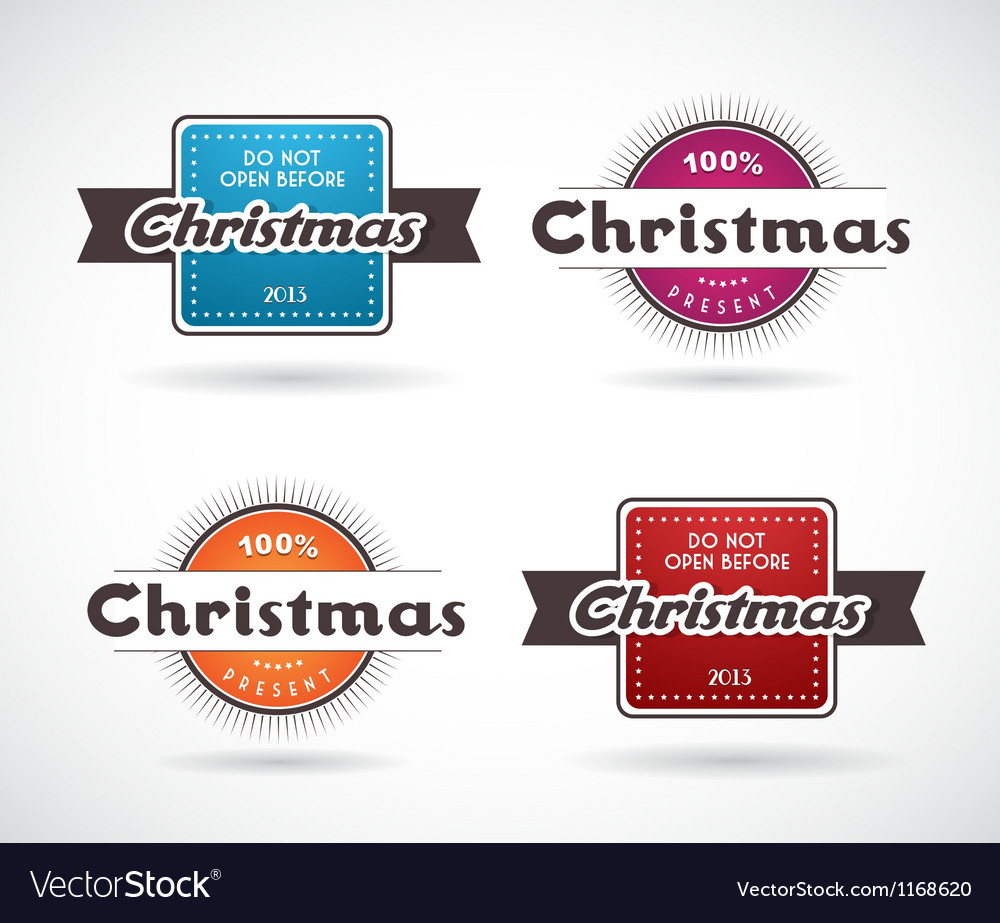 Set of christmas labels