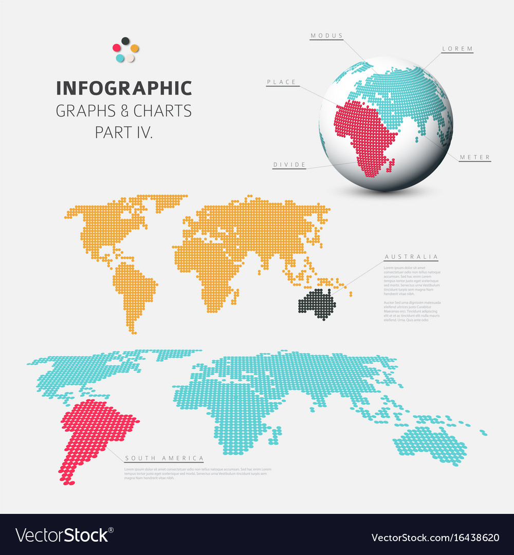 Set of flat design infographic charts and graphs 4