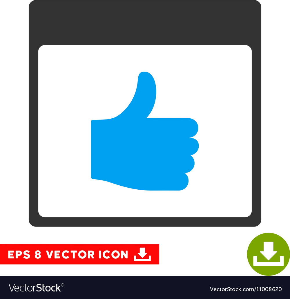 Thumb up calendar page eps icon