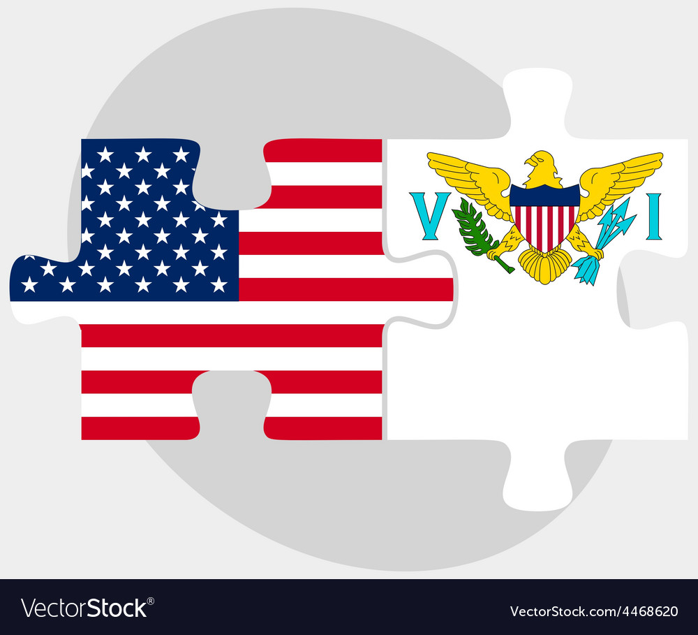 Usa and united states virgin islands flags