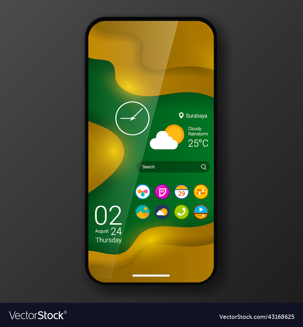 3d texture wave custom user interface home screen