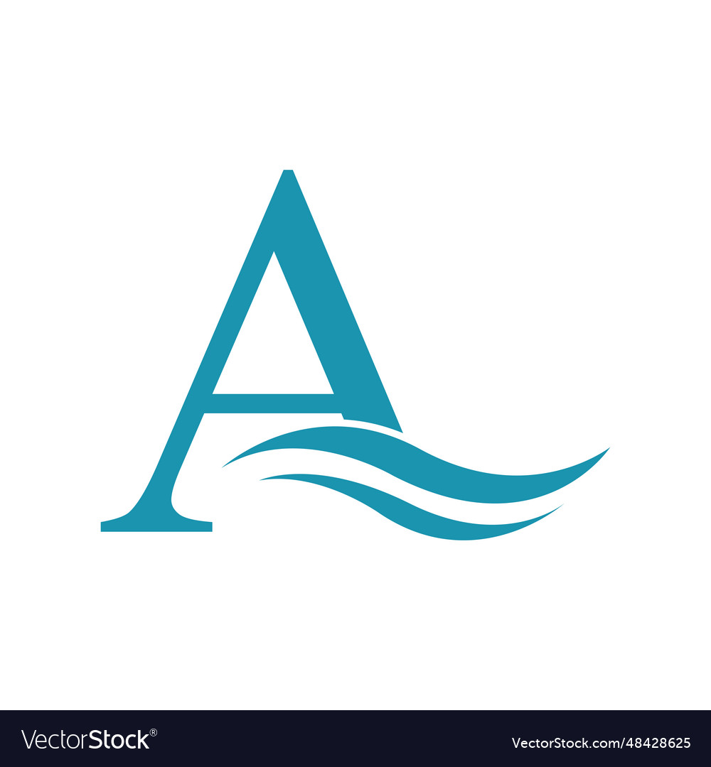 A letter wave logo template