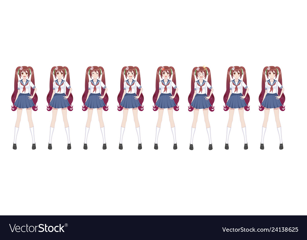 Anime manga girl Cartoon character in Japanese style School girl in a sailor  suit blue skirt Stock Vector Vector And Low Budget Royalty Free Image  Pic ESY057266058  agefotostock