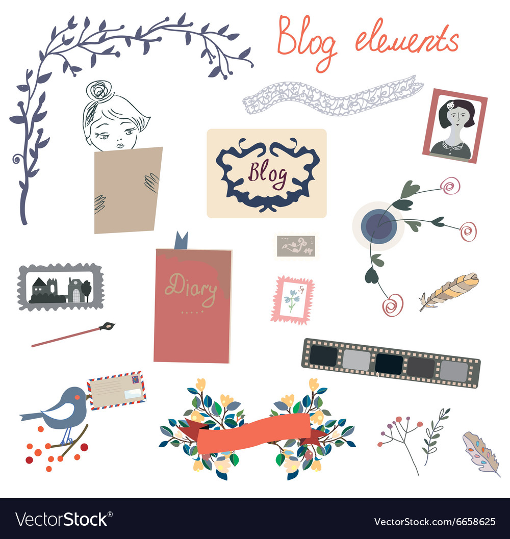 Blog elements set for the retro design