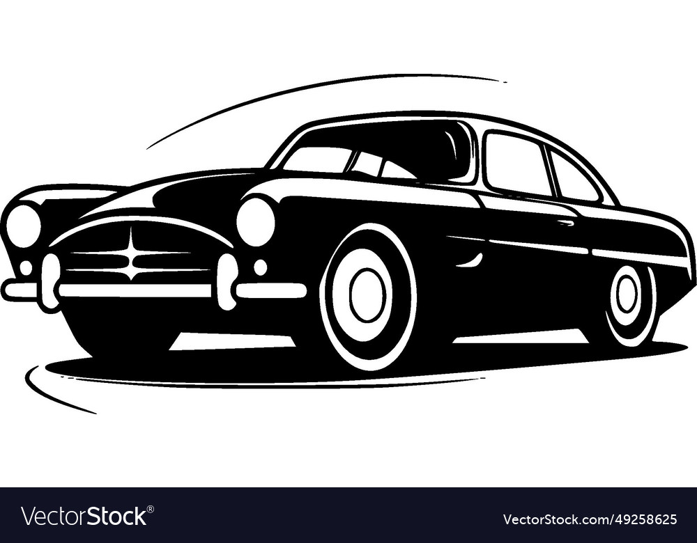 Car - black and white isolated icon