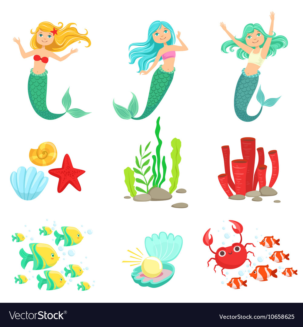Cute Mermaid & Underwater Stickers