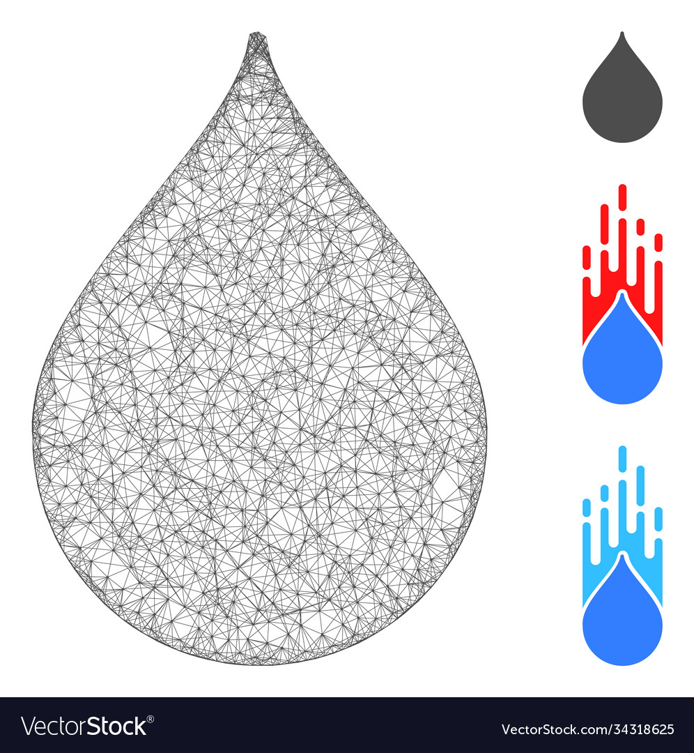 Drop polygonal web mesh vector image Drop polygonal web mesh