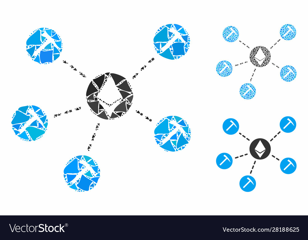 Ethereum mining pool composition icon rough vector image Ethereum mining pool composition icon rough