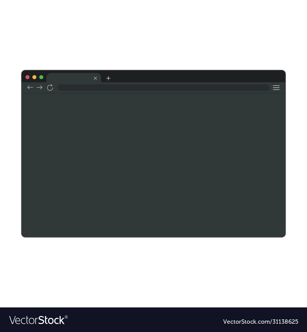 Flat template with window computer browser element