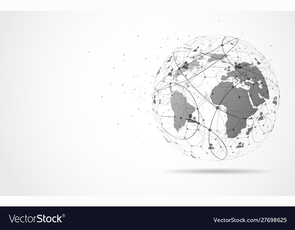 Global network connection world map point