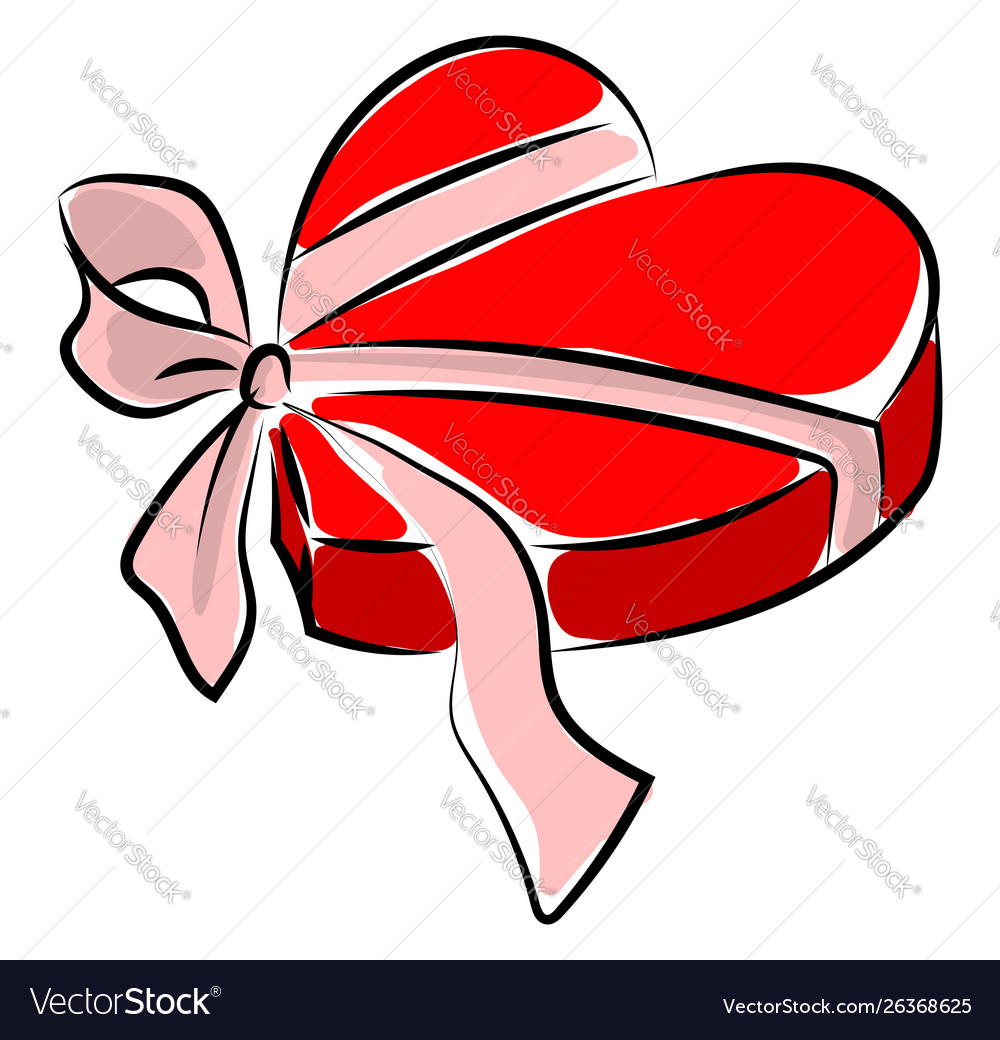 Heart gift box on white background Royalty Free Vector Image