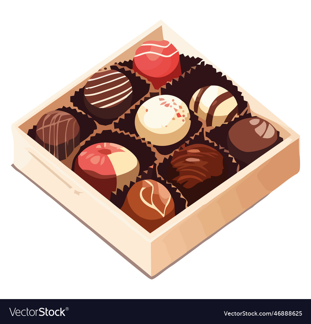 Heart Shaped Chocolate Box Royalty Free Vector Image