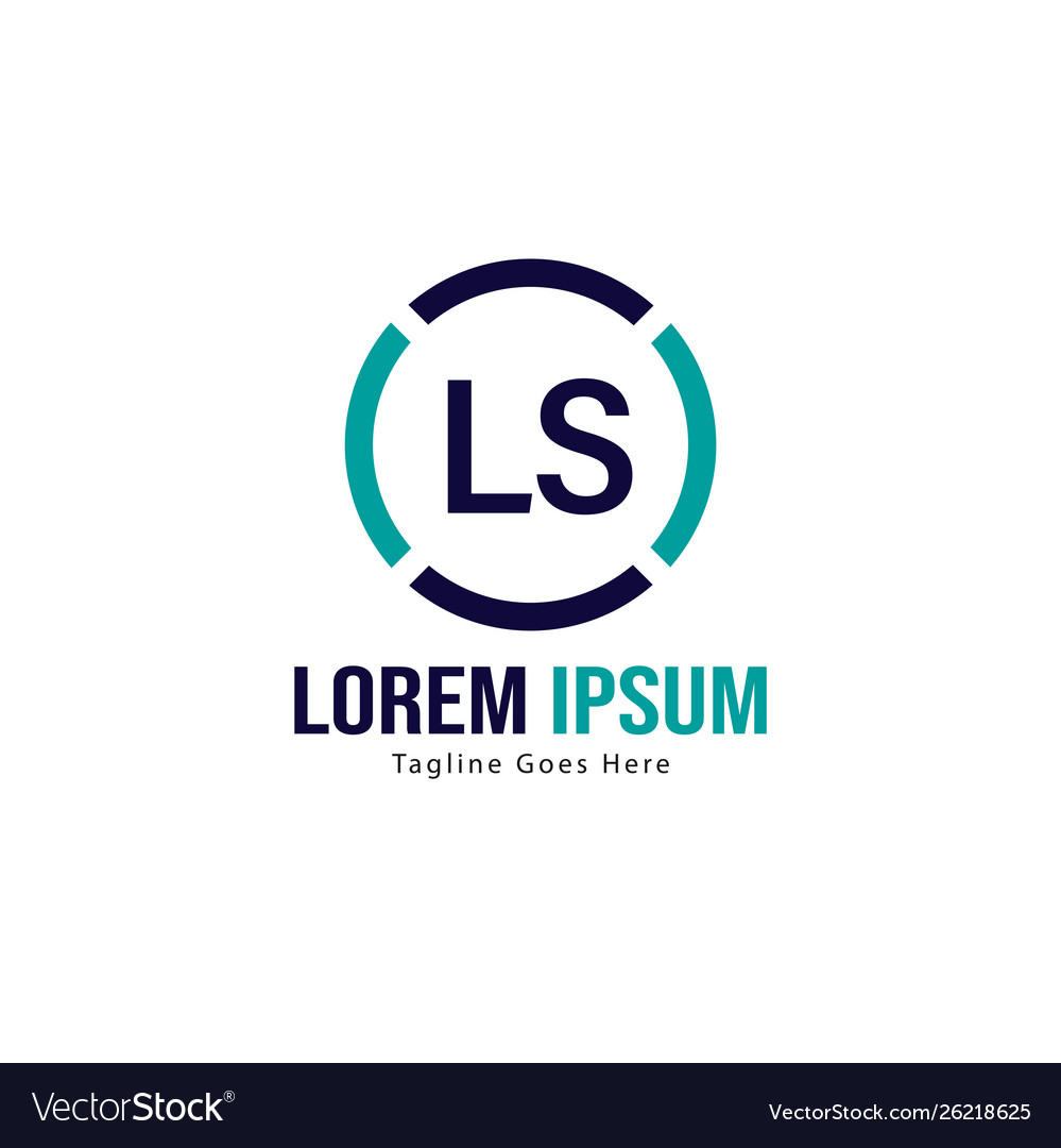 Initial ls logo template with modern frame