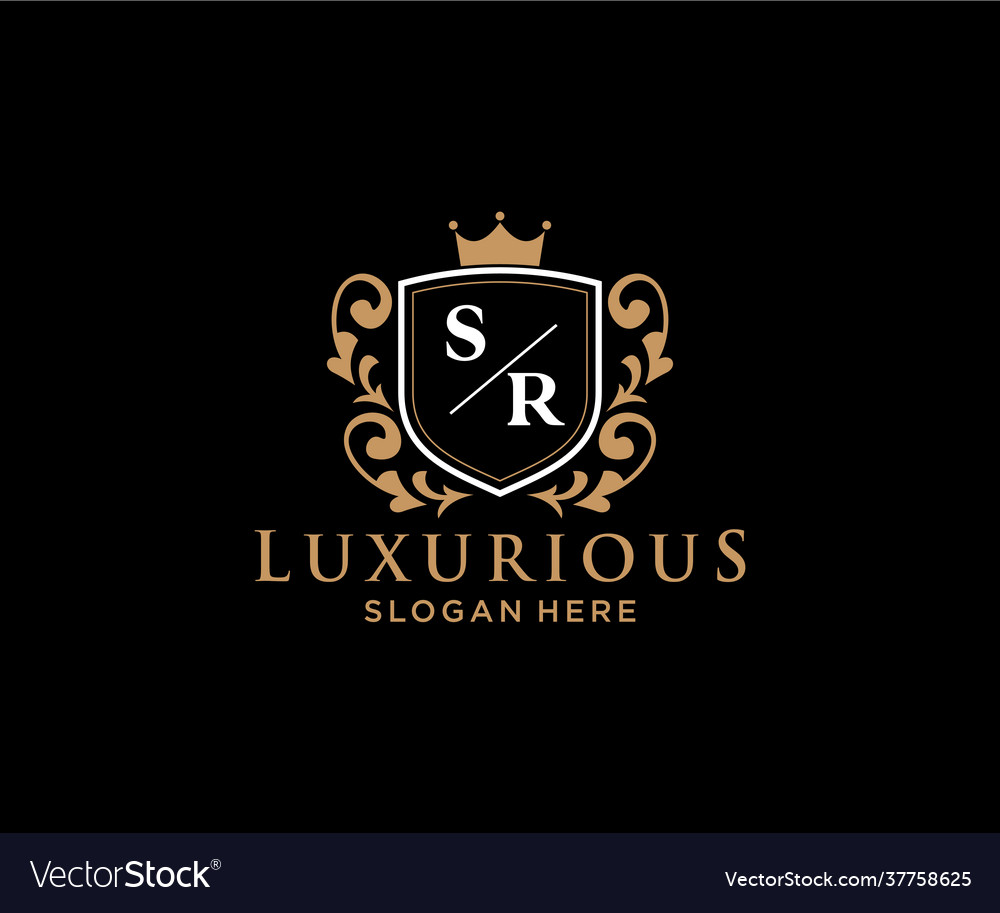 Initial sr letter royal luxury logo template Vector Image