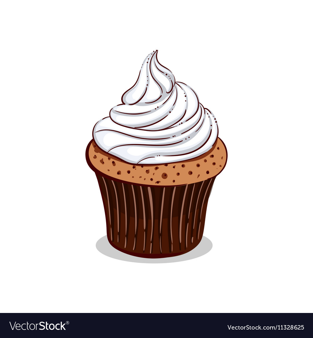 Isolierte cremige Cupcake