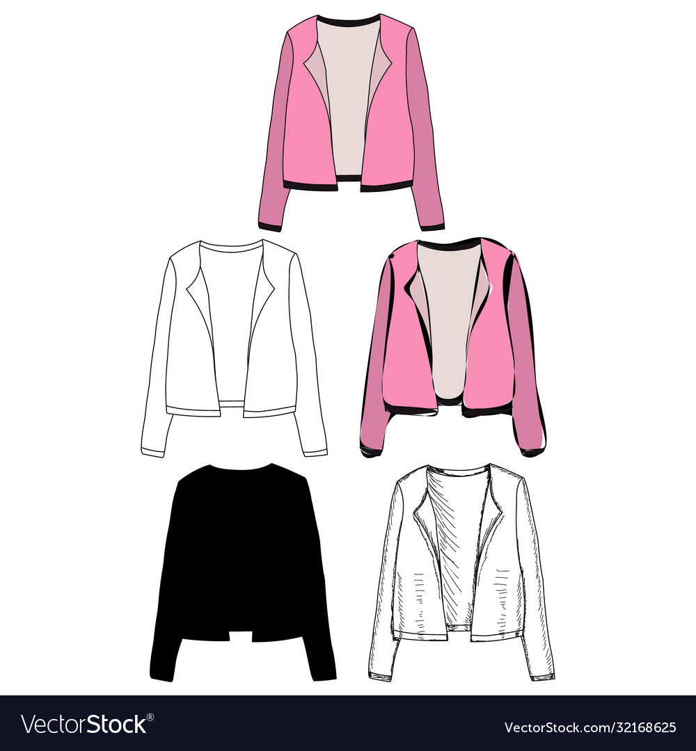 On a white background womens clothing jacket Vector Image