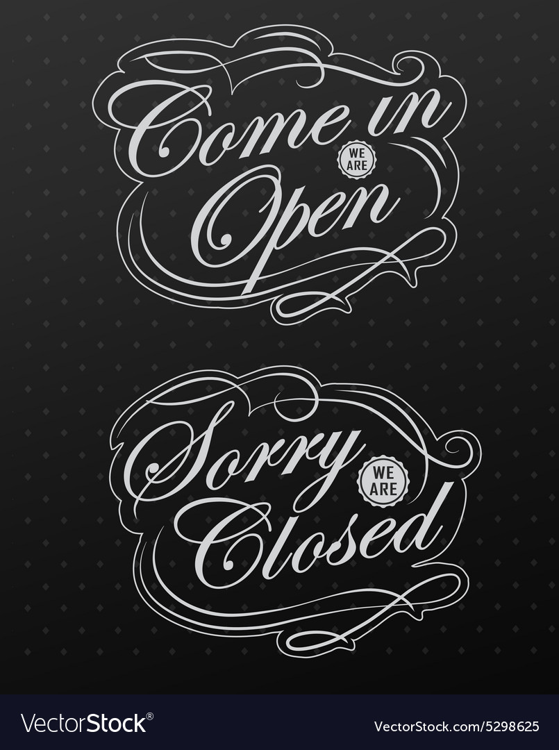 Retro Chalkboard Open & Closed Signs