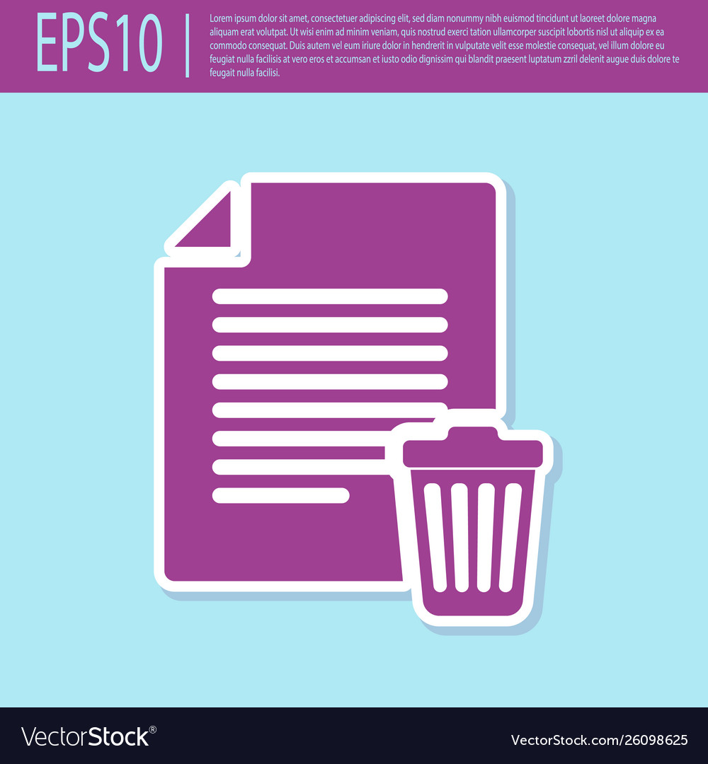 Retro purple delete file document icon isolated Vector Image Retro purple delete file document icon isolated