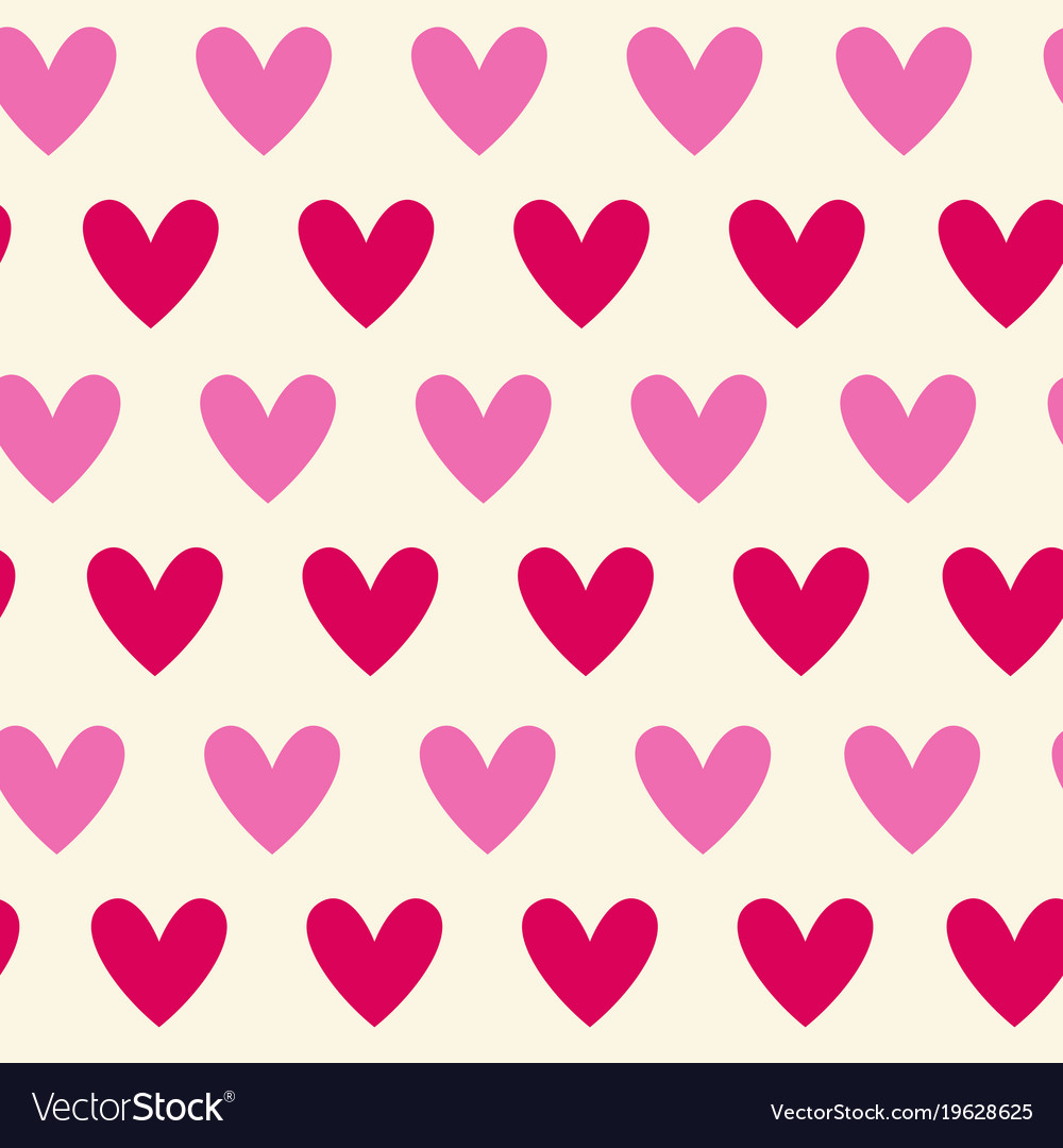 Retro seamless pattern pink and red hearts Vector Image