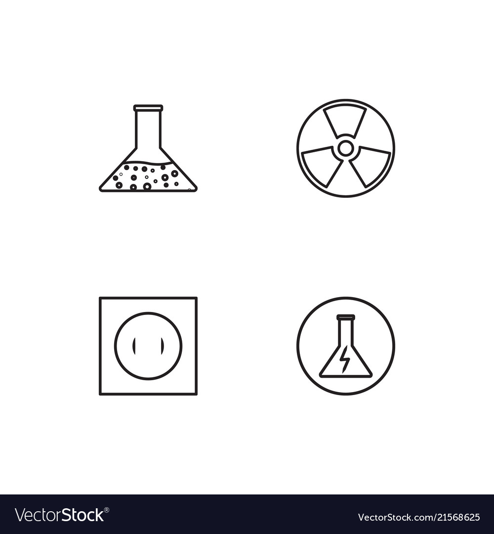 Science linear icons set simple outline