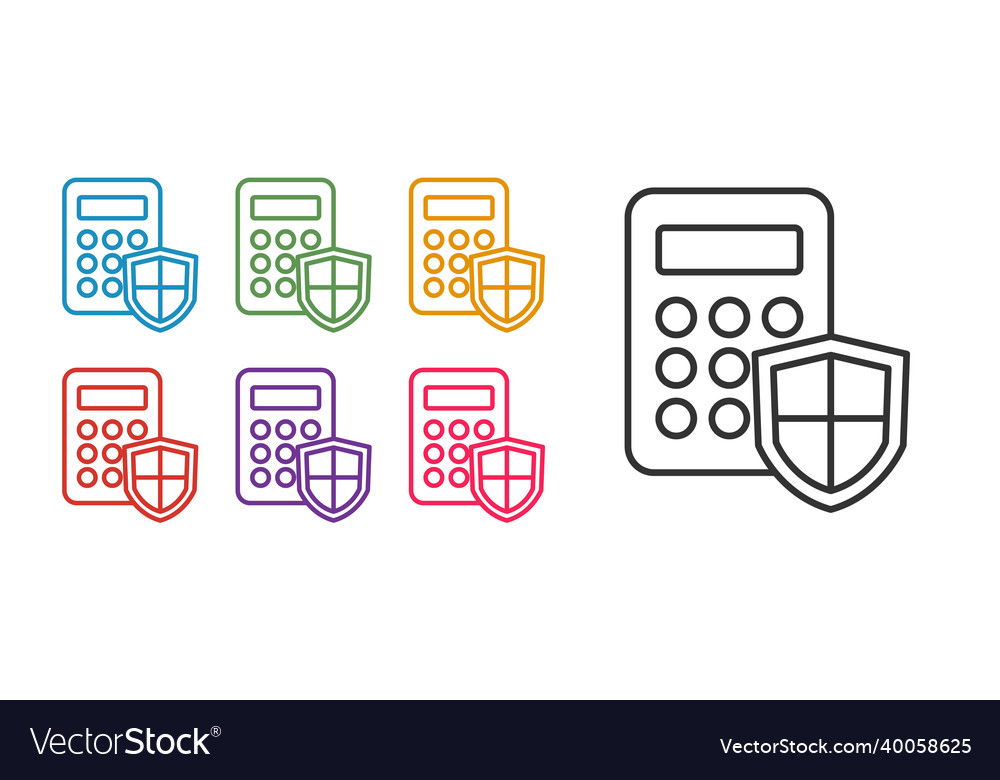 Set line security system control panel Vector Image Set line security system control panel