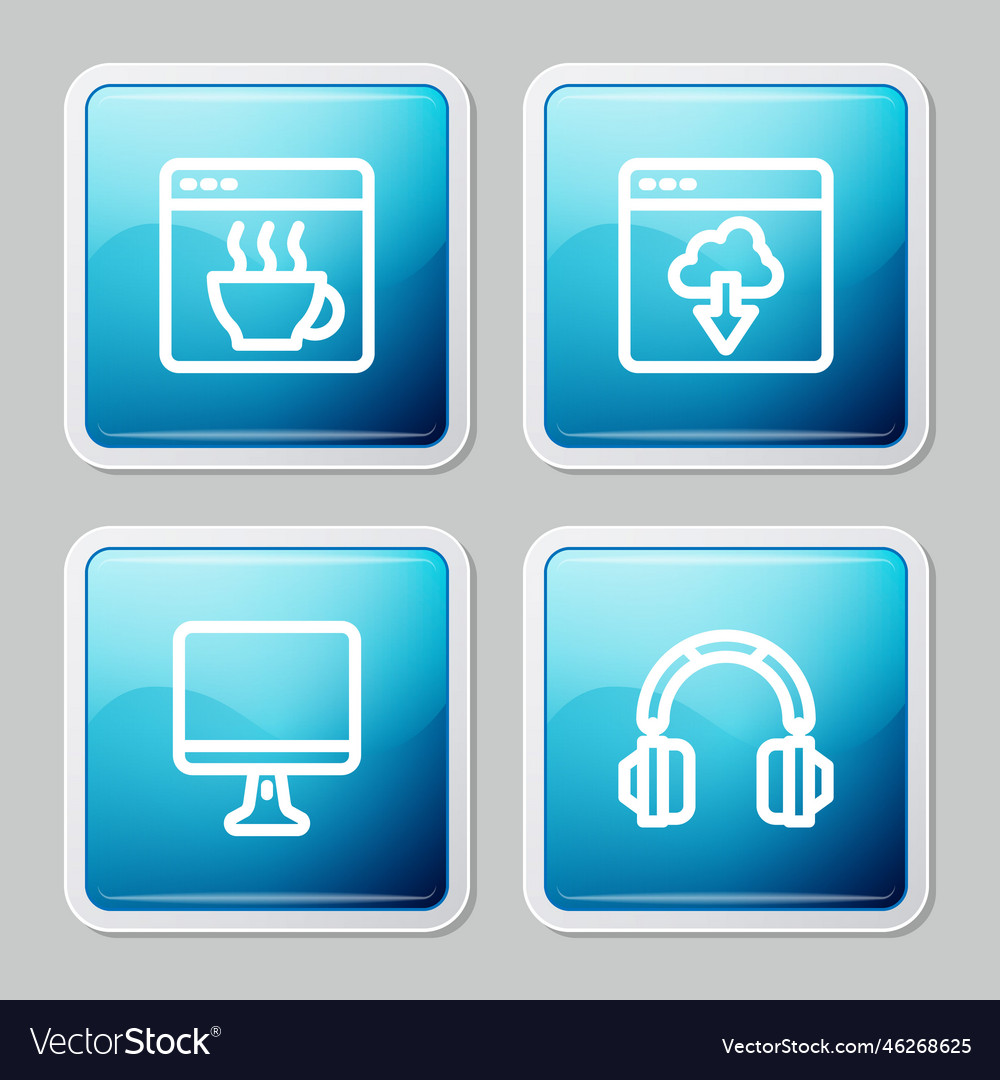 Set line software cloud technology data transfer Vector Image Set line software cloud technology data transfer