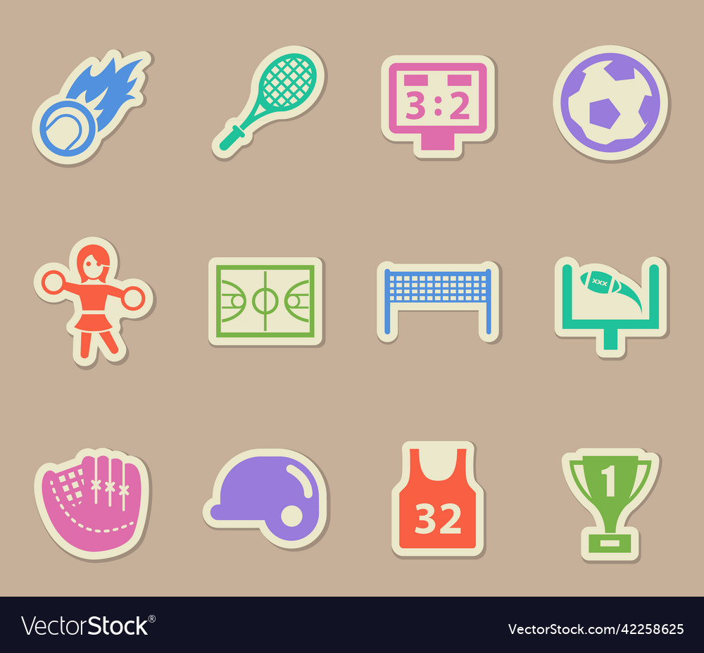 Sport color paper stickers