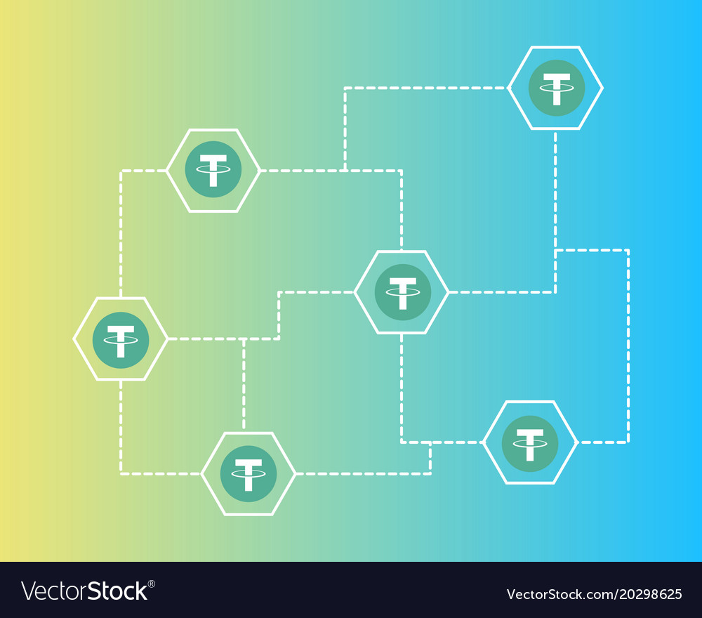 Tether cryptocurrency blockchain background style