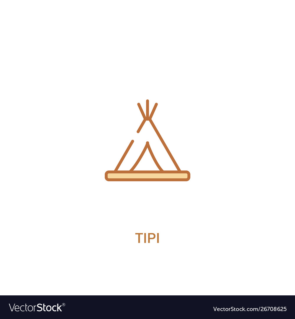 Tipi concept 2 colored icon simple line element