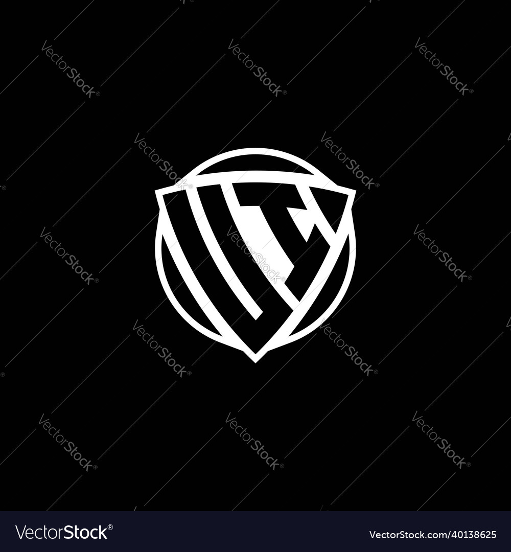 Ui logo monogram triangle shield and circle shape Vector Image Ui logo monogram triangle shield and circle shape