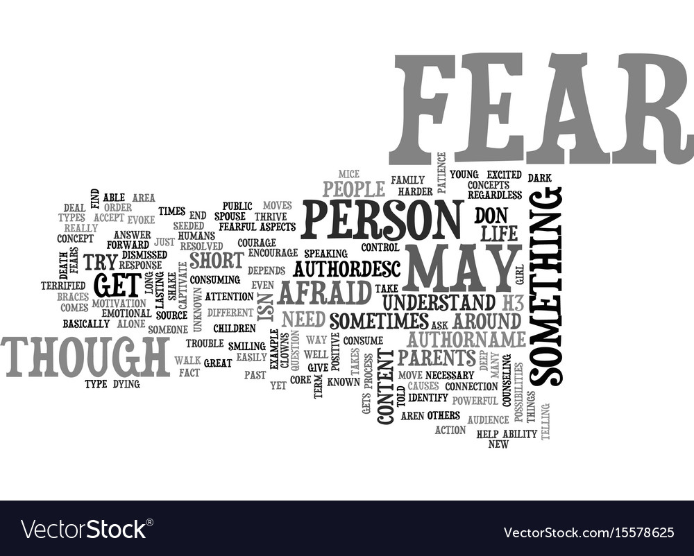 What is fear text word cloud concept Royalty Free Vector