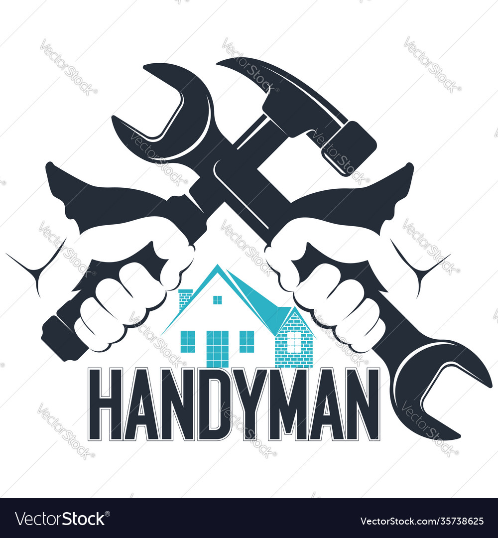 Wrench and hammer handyman symbol Royalty Free Vector Image
