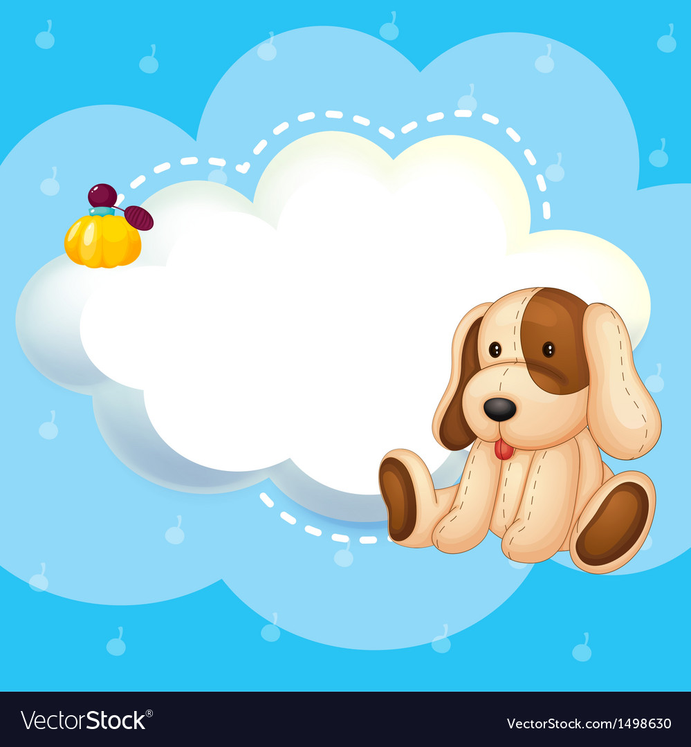 a blue stationery template with a puppy royalty free vector puppy template