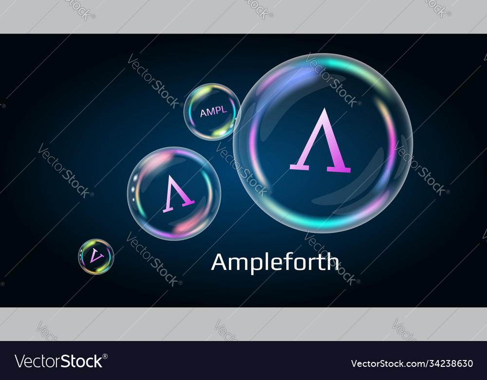 Ampleforth ampl token symbol in soap bubble coin vector image Ampleforth ampl token symbol in soap bubble coin