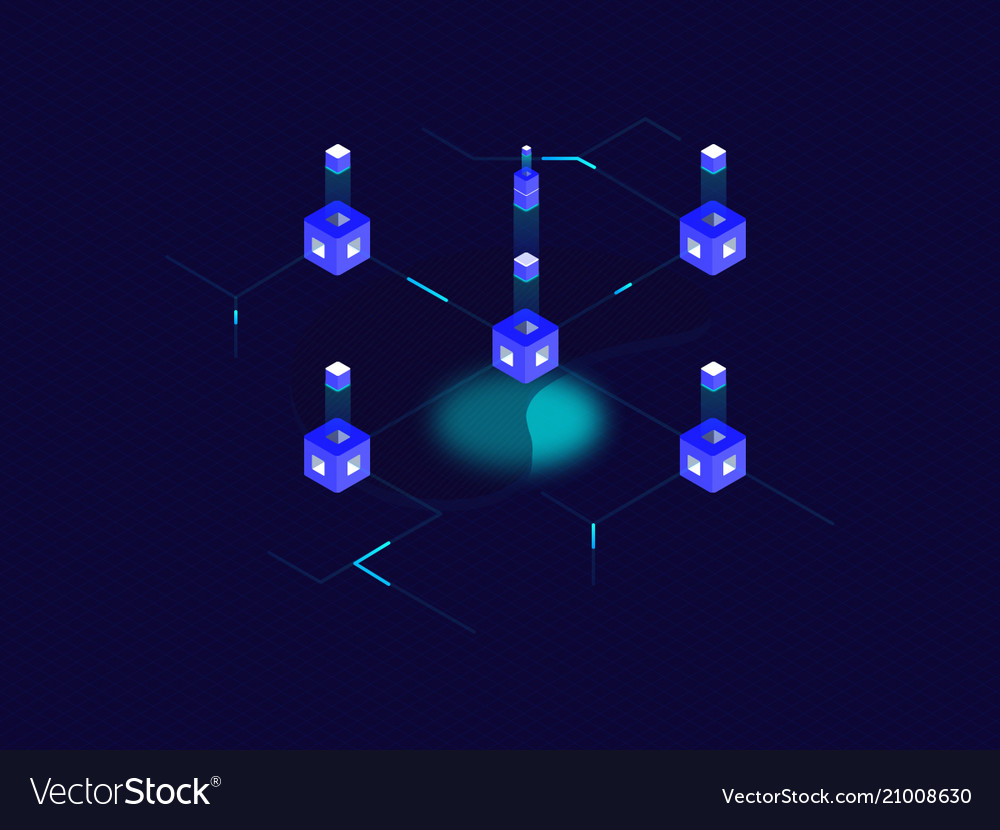 Blockchain platform 2 isometric