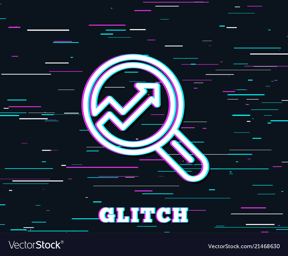 Chart line icon report graph sign in magnifier vector image Chart line icon report graph sign in magnifier
