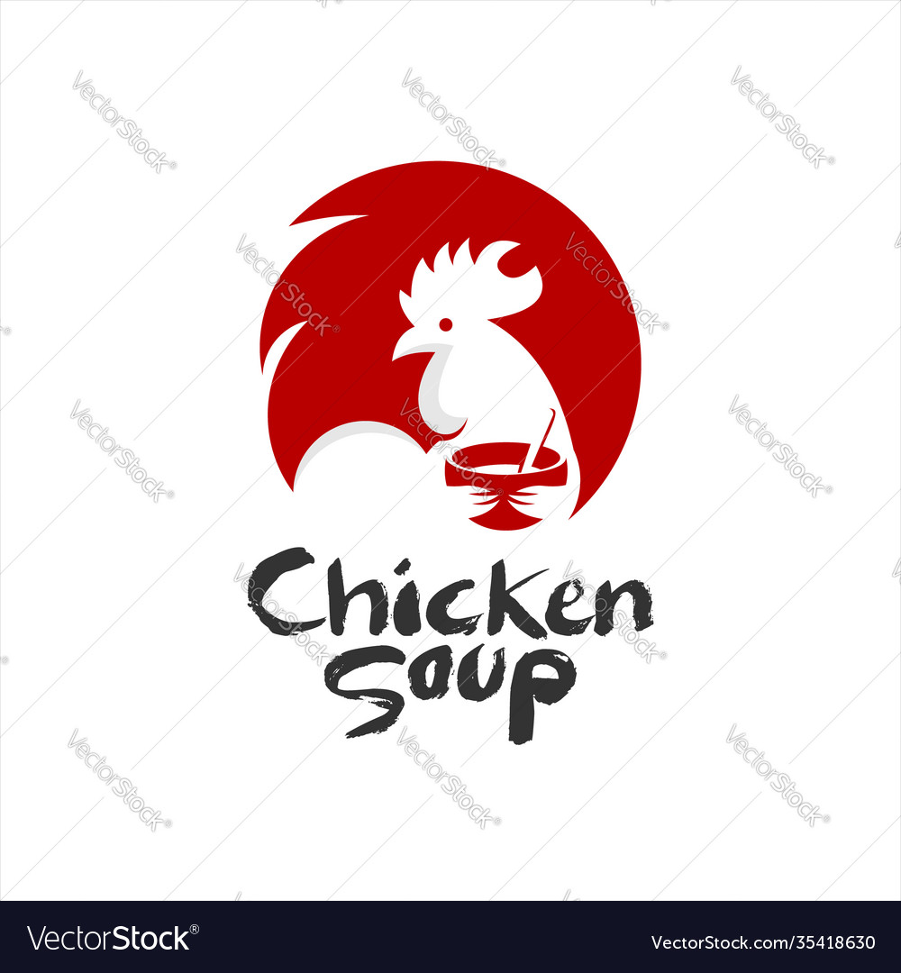 Chicken soup logo design flat color