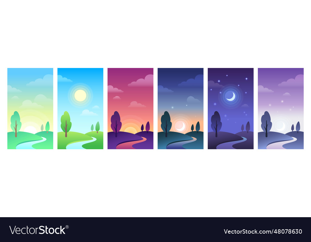 Countryside landscape in parts of day time sky Vector Image