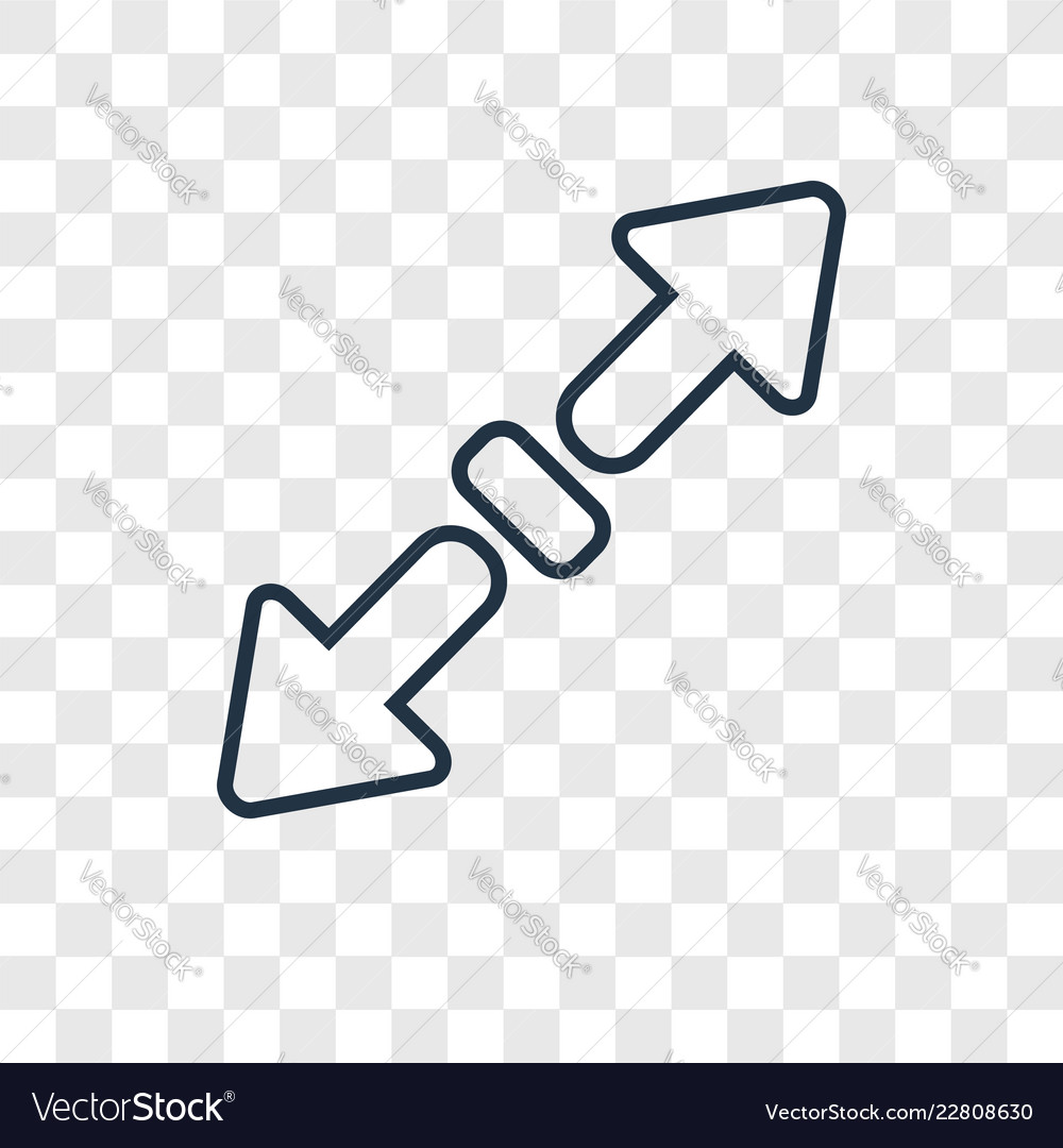Diagonal resize concept linear icon isolated vector image Diagonal resize concept linear icon isolated