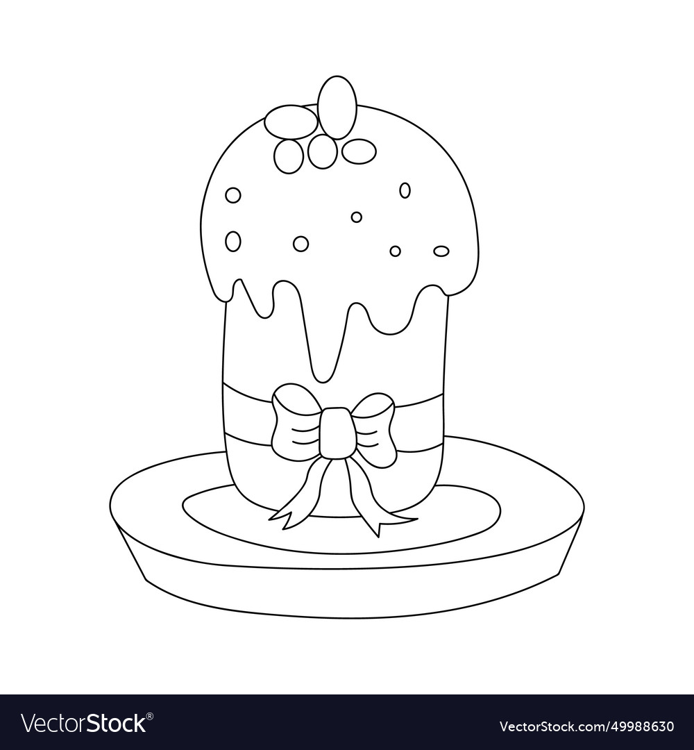 Easter cake isolated on a white background doodle